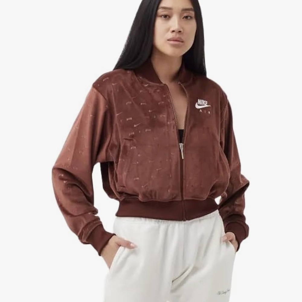Nike Women's Sportswear Air Velour Jacket, Bronze Eclipse/White, US M-Medium
